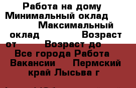 Работа на дому › Минимальный оклад ­ 15 000 › Максимальный оклад ­ 45 000 › Возраст от ­ 18 › Возраст до ­ 50 - Все города Работа » Вакансии   . Пермский край,Лысьва г.